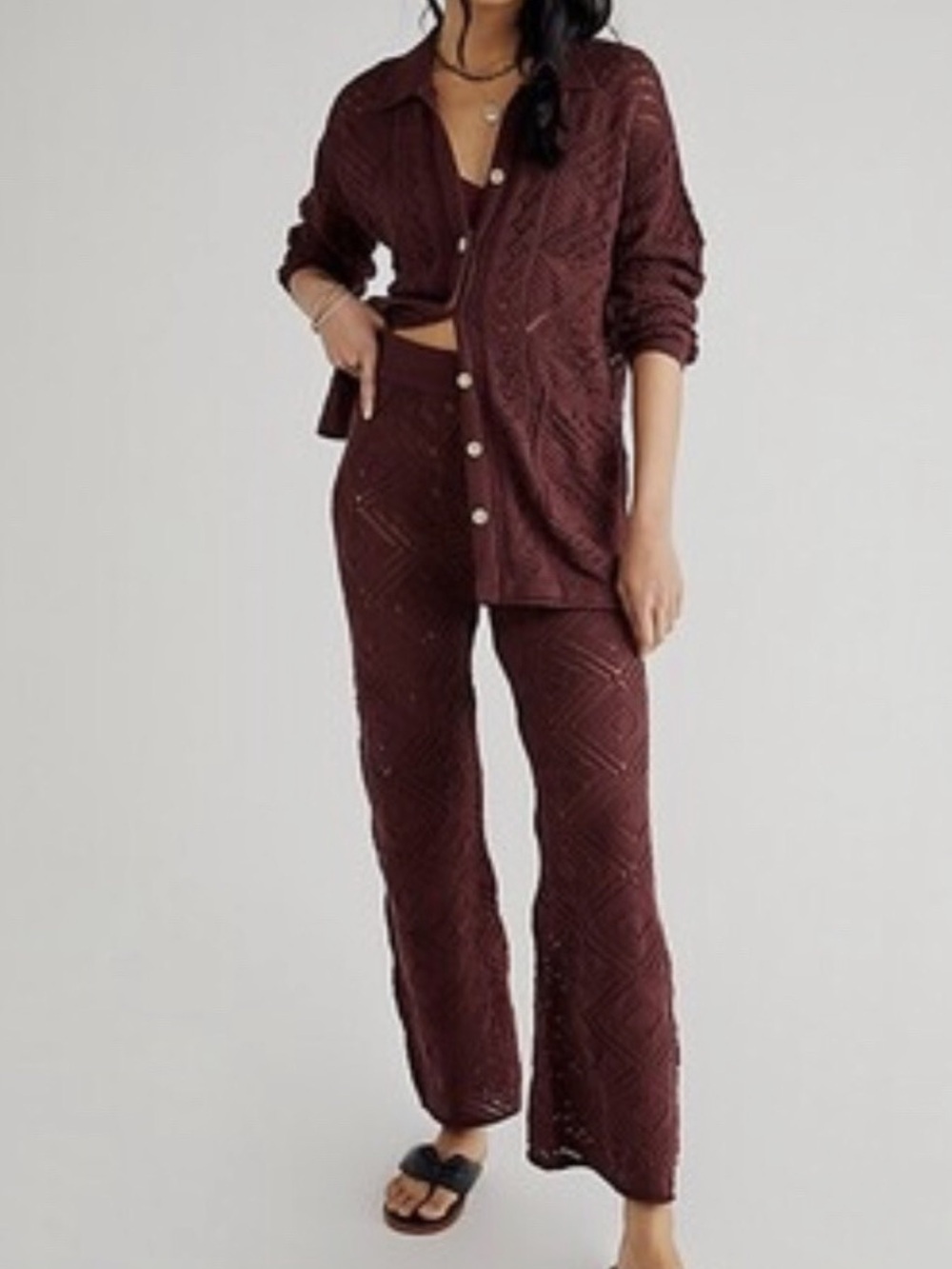 Free People Get Away Fauxchet Set
 Burgundy